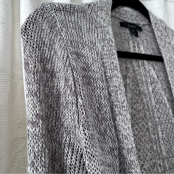 EUC Tahari Linen Blend Open Knit Cardigan in Gray size Large - Picture 4 of 9